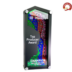 Square Honor Award with customizable engraving for corporate recognition