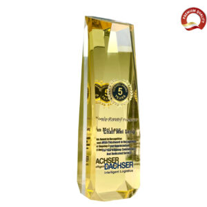 Acrylic Trophy Award with customizable engraving for corporate recognition